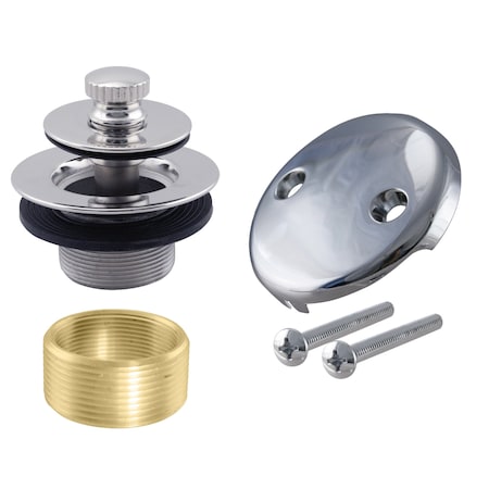 Westbrass Twist & Close Universal Tub Trim W/ Two-Hole Faceplate in Polished Chrome D94K-26